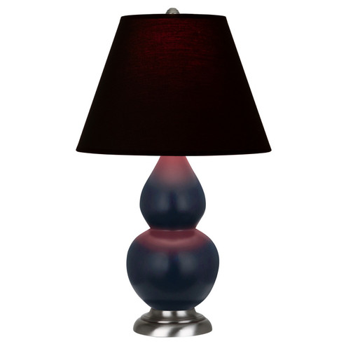 Small Double Gourd One Light Accent Lamp in Matte Midnight Blue Glazed Ceramic w/Antique Silver (165|MMB52K)