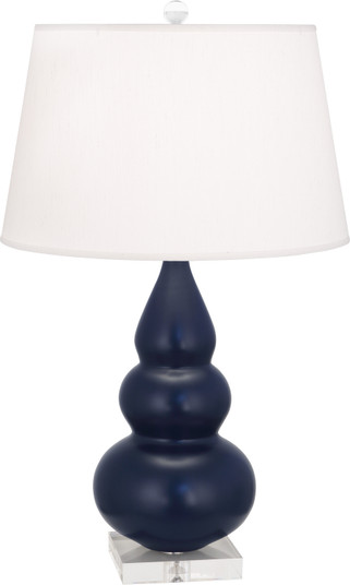 Small Triple Gourd One Light Accent Lamp in Matte Midnight Blue Glazed Ceramic w/Lucite (165|MMB33)