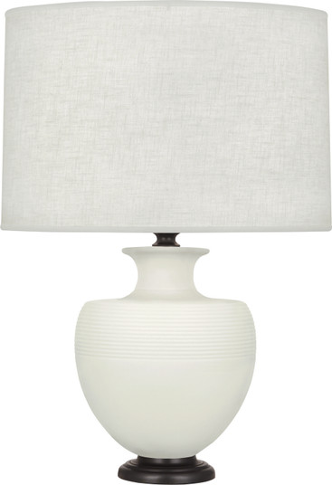 Michael Berman Atlas One Light Table Lamp in Matte Lily Glazed Ceramic w/Deep Patina Bronze (165|MLY22)