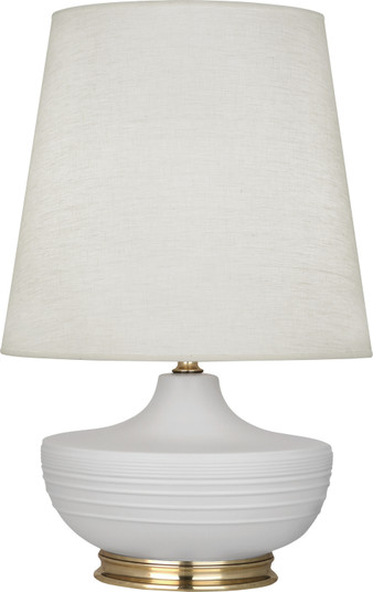 Michael Berman Nolan One Light Table Lamp in Matte Dove Glazed Ceramic w/Modern Brass (165|MDV24)