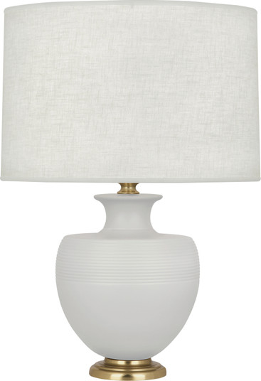 Michael Berman Atlas One Light Table Lamp in Matte Dove Glazed Ceramic w/Modern Brass (165|MDV21)