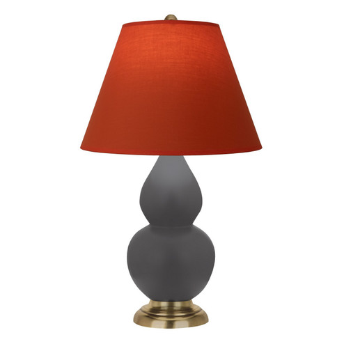 Small Double Gourd One Light Accent Lamp in Matte Ash Glazed Ceramic w/Antique Natural Brass (165|MCR50T)