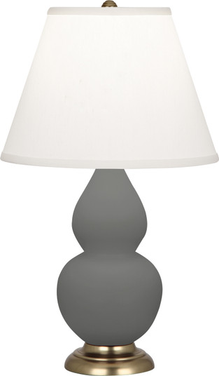 Small Double Gourd One Light Accent Lamp in Matte Ash Glazed Ceramic w/Antique Natural Brass (165|MCR50)
