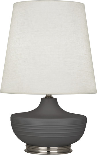 Michael Berman Nolan One Light Table Lamp in Matte Ash Glazed Ceramic w/Dark Antique Nickel (165|MCR23)
