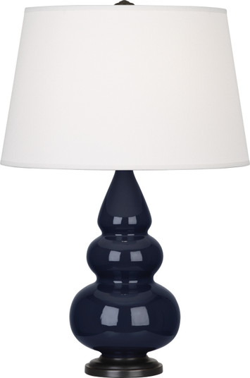 Small Triple Gourd One Light Accent Lamp in Midnight Blue Glazed Ceramic w/Deep Patina Bronze (165|MB31X)