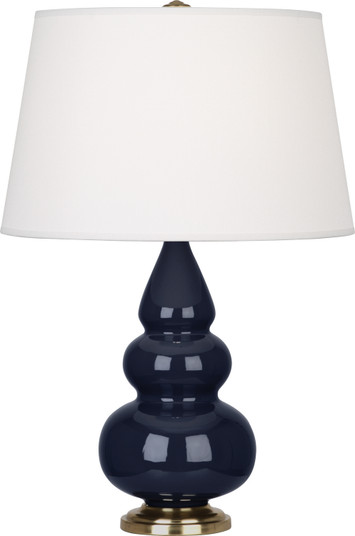Small Triple Gourd One Light Accent Lamp in Midnight Blue Glazed Ceramic w/Antique Natural Brass (165|MB30X)