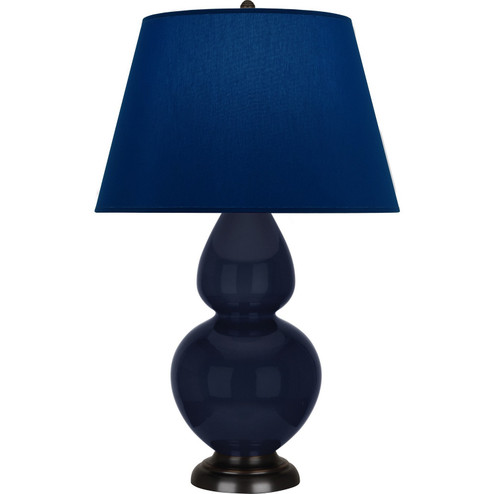 Double Gourd One Light Table Lamp in Midnight Blue Glazed Ceramic w/Deep Patina Bronze (165|MB21N)