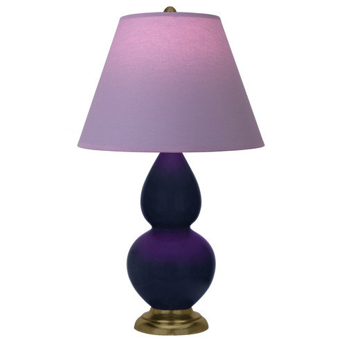 Small Double Gourd One Light Accent Lamp in Midnight Blue Glazed Ceramic w/Antique Natural Brass (165|MB10L)