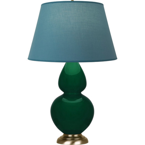 Double Gourd One Light Table Lamp in Jungle Glazed Ceramic w/Antique Natural Brass (165|JU20B)