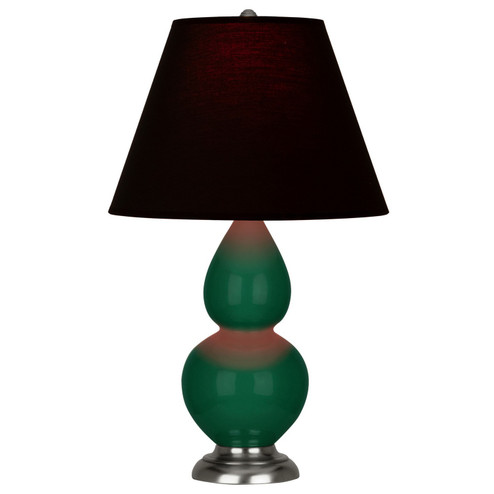 Small Double Gourd One Light Accent Lamp in Jungle Glazed Ceramic w/Antique Silver (165|JU12K)