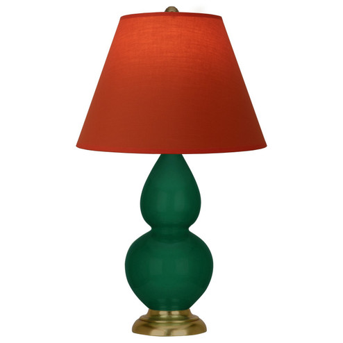 Small Double Gourd One Light Accent Lamp in Jungle Glazed Ceramic w/Antique Natural Brass (165|JU10T)