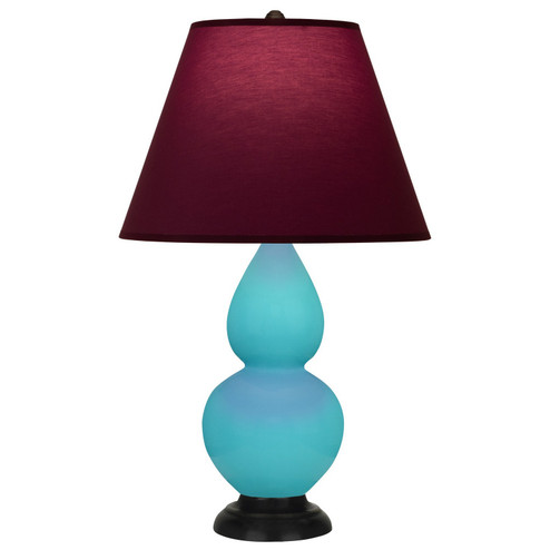 Small Double Gourd One Light Accent Lamp in Egg Blue Glazed Ceramic w/Deep Patina Bronze (165|EB11P)