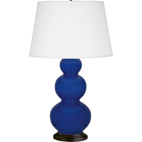 Triple Gourd One Light Table Lamp in Cobalt Glazed Ceramic w/Deep Patina Bronze (165|CT41X)