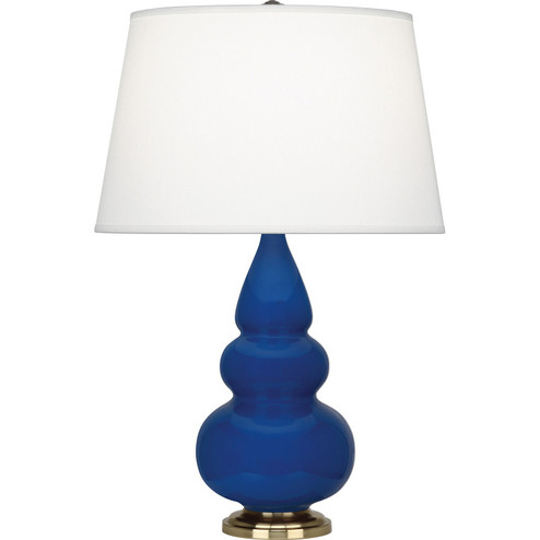 Small Triple Gourd One Light Accent Lamp in Cobalt Glazed Ceramic w/Antique Natural Brass (165|CT30X)