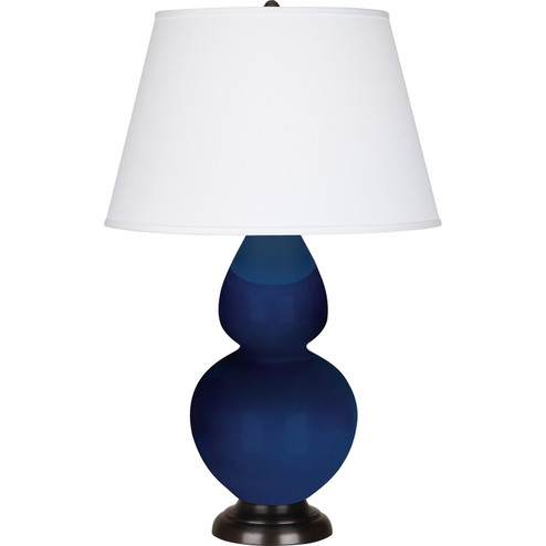 Double Gourd One Light Table Lamp in Cobalt Glazed Ceramic w/Deep Patina Bronze (165|CT21X)