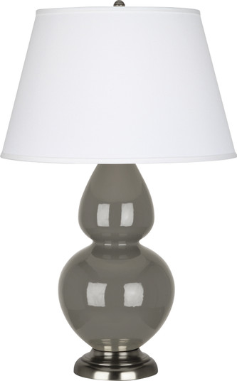 Double Gourd One Light Table Lamp in Ash Glazed Ceramic w/Antique Silver (165|CR22X)