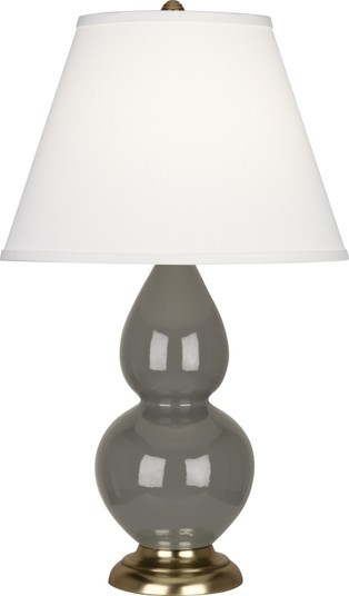 Small Double Gourd One Light Accent Lamp in Ash Glazed Ceramic w/Antique Natural Brass (165|CR10X)