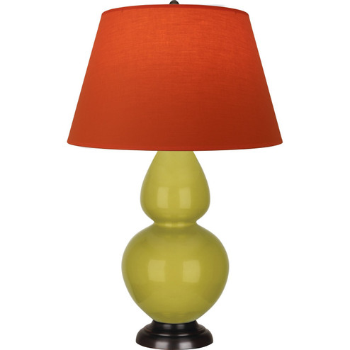 Double Gourd One Light Table Lamp in Citron Glazed Ceramic w/Deep Patina Bronze (165|CI21T)