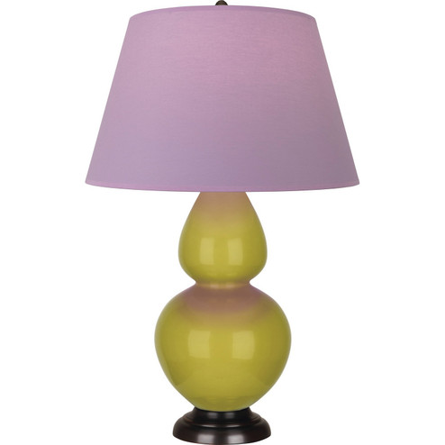 Double Gourd One Light Table Lamp in Citron Glazed Ceramic w/Deep Patina Bronze (165|CI21L)