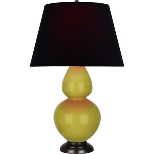 Double Gourd One Light Table Lamp in Citron Glazed Ceramic w/Deep Patina Bronze (165|CI21K)