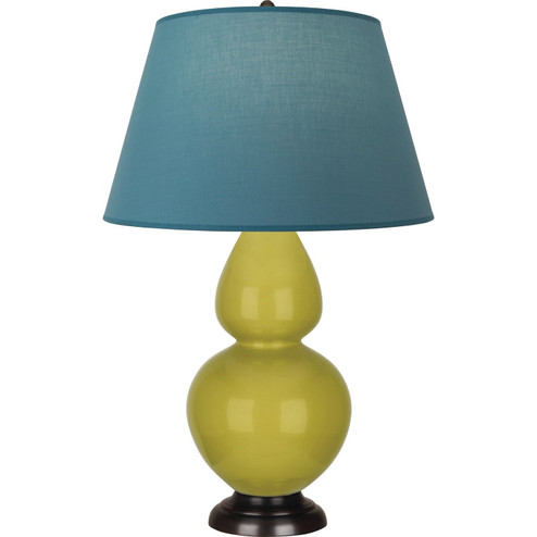 Double Gourd One Light Table Lamp in Citron Glazed Ceramic w/Deep Patina Bronze (165|CI21B)
