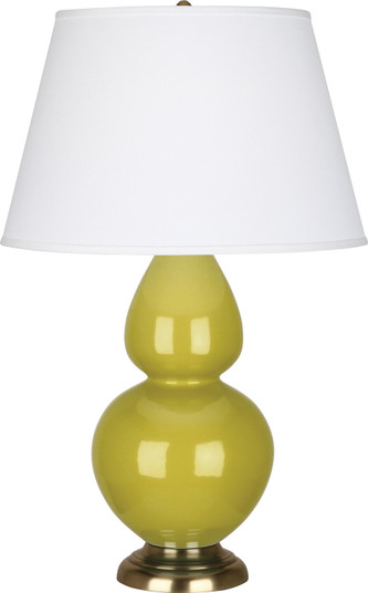 Double Gourd One Light Table Lamp in Citron Glazed Ceramic w/Antique Natural Brass (165|CI20X)