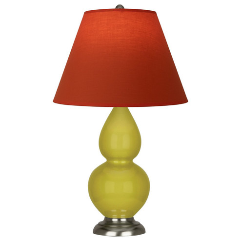 Small Double Gourd One Light Accent Lamp in Citron Glazed Ceramic w/Antique Silver (165|CI12T)