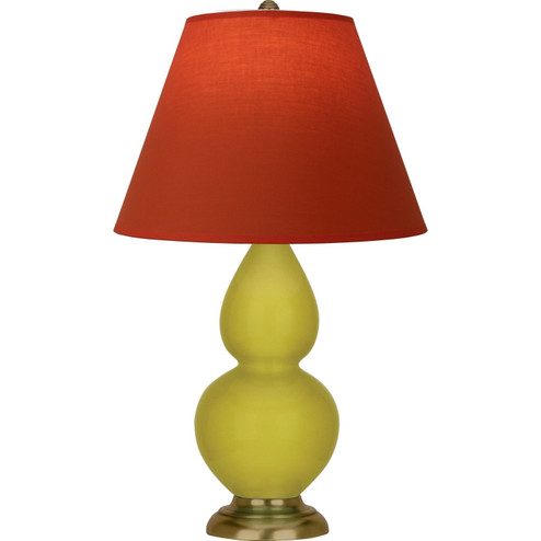Small Double Gourd One Light Accent Lamp in Citron Glazed Ceramic w/Antique Natural Brass (165|CI10T)