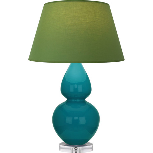 Double Gourd One Light Table Lamp in Peacock Glazed Ceramic w/Lucite (165|A753G)