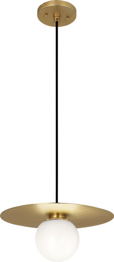 Dal LED Pendant in Modern Brass w/White Glass Shade (165|9876)