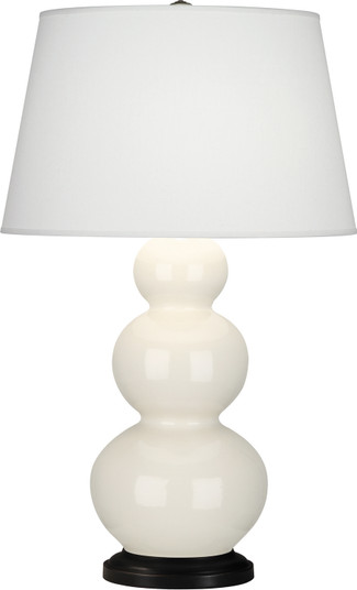 Triple Gourd One Light Table Lamp in Bone Glazed Ceramic w/Deep Patina Bronze (165|344X)