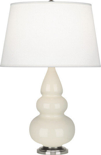 Small Triple Gourd One Light Accent Lamp in Bone Glazed Ceramic w/Antique Silvered (165|294X)