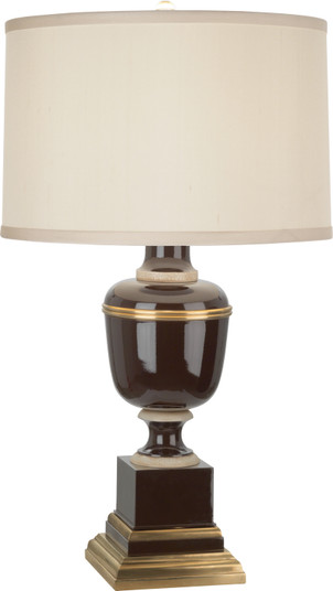 Annika One Light Accent Lamp in Chocolate Lacquered Paint w/Natural Brass, Ivory Crackle (165|2506X)