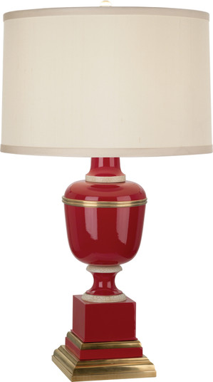 Annika One Light Accent Lamp in Red Lacquered Paint w/Natural Brass, Ivory Crackle (165|2505X)