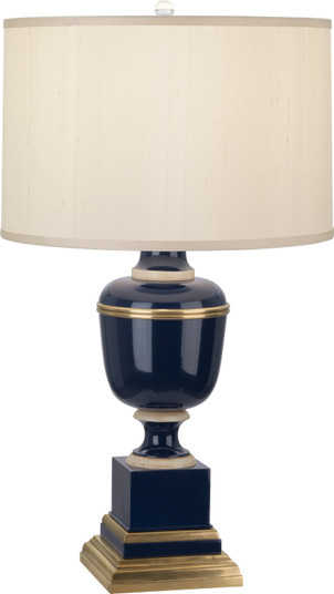 Annika One Light Table Lamp in Midnight Blue Lacquered Paint w/Natural Brass, Ivory Crackle (165|2500X)