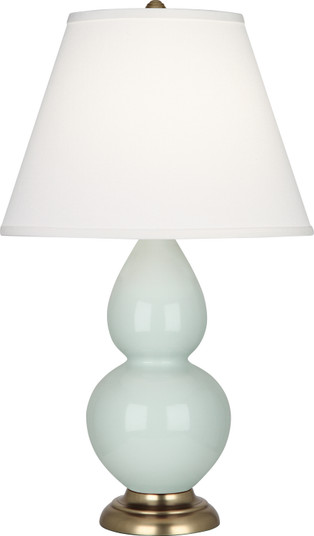 Small Double Gourd One Light Accent Lamp in Celadon Glazed Ceramic w/Antique Natural Brassed (165|1786X) Small Double Gourd One Light Accent Lamp in Celadon Glazed Ceramic w/Antique Natural Brassed (165|1786X)