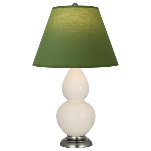 Small Double Gourd One Light Accent Lamp in Bone Glazed Ceramic w/Antique Silver (165|1776G)