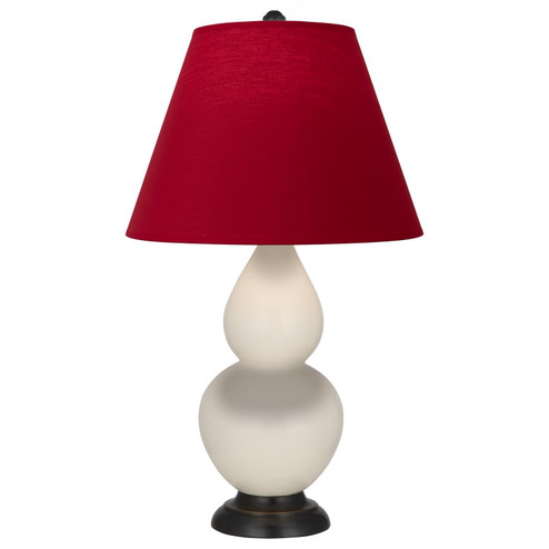 Small Double Gourd One Light Accent Lamp in Bone Glazed Ceramic w/Deep Patina Bronze (165|1775R)
