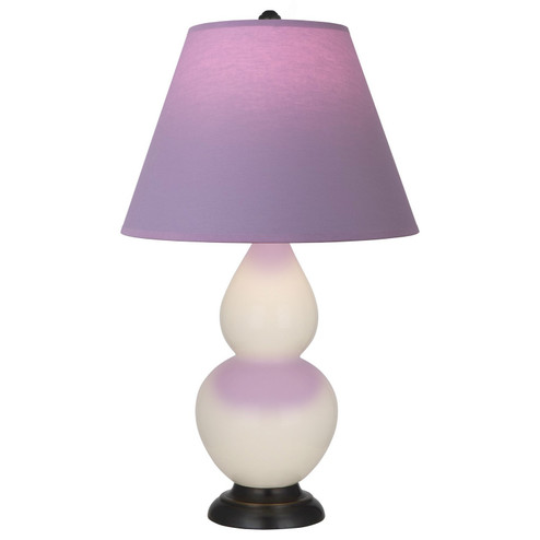 Small Double Gourd One Light Accent Lamp in Bone Glazed Ceramic w/Deep Patina Bronze (165|1775L)
