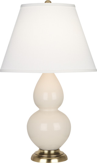Small Double Gourd One Light Accent Lamp in Bone Glazed Ceramic w/Antique Natural Brass (165|1774X)