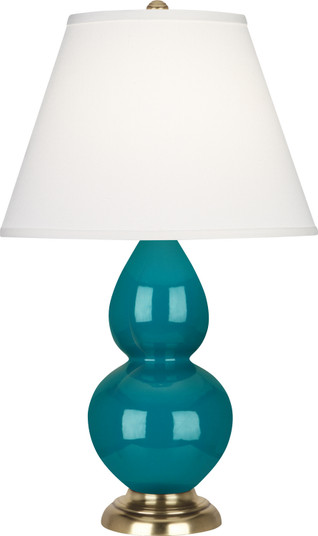 Small Double Gourd One Light Accent Lamp in Peacock Glazed Ceramic w/Antique Natural Brass (165|1771X)