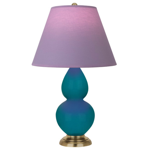 Small Double Gourd One Light Accent Lamp in Peacock Glazed Ceramic w/Antique Natural Brass (165|1771L)