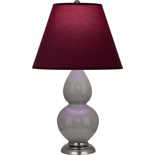 Small Double Gourd One Light Accent Lamp in Smokey Taupe Glazed Ceramic w/Anitque Silver (165|1770P)