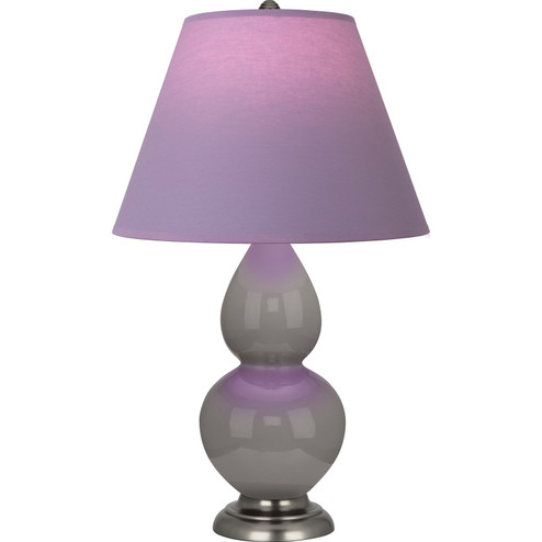 Small Double Gourd One Light Accent Lamp in Smokey Taupe Glazed Ceramic w/Anitque Silver (165|1770L)
