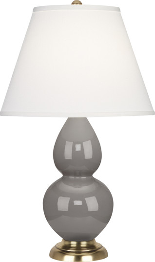 Small Double Gourd One Light Accent Lamp in Smokey Taupe Glazed Ceramic w/Antique Natural Brass (165|1768X)