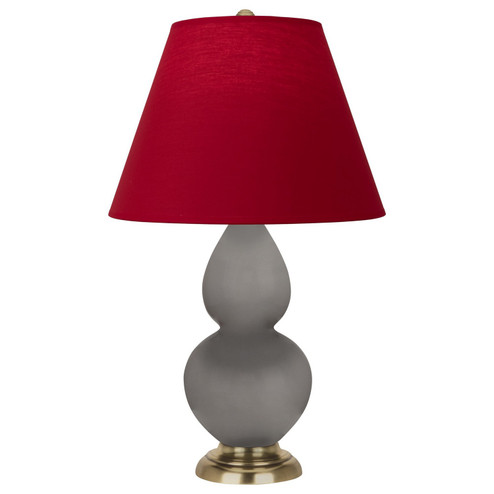 Small Double Gourd One Light Accent Lamp in Smokey Taupe Glazed Ceramic w/Antique Natural Brass (165|1768R)