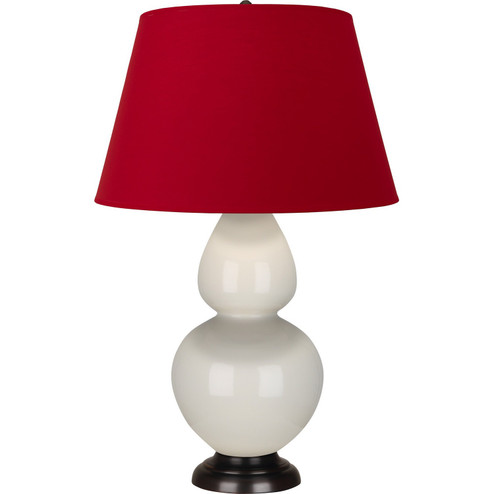 Double Gourd One Light Table Lamp in Bone Glazed Ceramic w/Deep Patina Bronze (165|1755R)