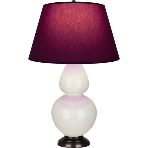 Double Gourd One Light Table Lamp in Bone Glazed Ceramic w/Deep Patina Bronze (165|1755P)
