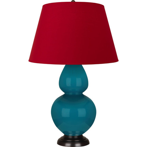 Double Gourd One Light Table Lamp in Peacock Glazed Ceramic w/Deep Patina Bronze (165|1752R)
