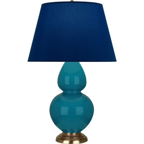 Double Gourd One Light Table Lamp in Peacock Glazed Ceramic w/Antique Natural Brass (165|1751N)